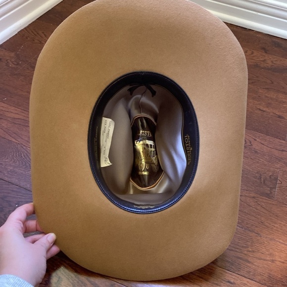 Resistol Pawnee Puma Western Hat Size 6 5/8 Tan Wool Felt Vintage Cowboy Hat - Picture 8 of 12